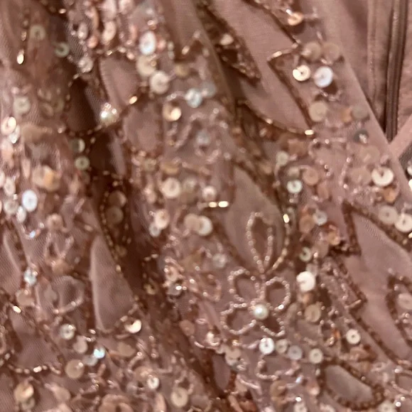 Adrianna Papell Candied Ginger Beaded Mesh Blouson Dress NWT - Picture 13 of 16